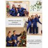 image:imageSWOMOG Family Matching Pajamas Set Silk Satin Button Down Sleepwear Long Sleeve Nightwear 2 Pcs Pj SetNavy Blue