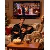 image:imageSWOMOG Family Matching Pajamas Set Silk Satin Button Down Sleepwear Long Sleeve Nightwear 2 Pcs Pj SetZ  Double Piping  Black