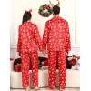 image:imageSWOMOG Family Matching Pajamas Set Silk Satin Button Down Sleepwear Long Sleeve Nightwear 2 Pcs Pj SetZ  Double Piping  Christmas Red