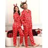 image:imageSWOMOG Family Matching Pajamas Set Silk Satin Button Down Sleepwear Long Sleeve Nightwear 2 Pcs Pj SetZ  Double Piping  Christmas Red