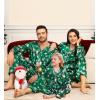 image:imageSWOMOG Family Satin Pajamas Sets Long Sleeve ButtonDown Sleepwear Silky TwoPieces Loungewear PJs SetsGreen Snowman