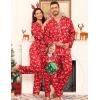 image:imageSWOMOG Family Satin Pajamas Sets Long Sleeve ButtonDown Sleepwear Silky TwoPieces Loungewear PJs SetsRed Candy Flower