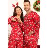 image:imageSWOMOG Family Satin Pajamas Sets Long Sleeve ButtonDown Sleepwear Silky TwoPieces Loungewear PJs SetsRed Candy Flower