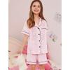 image:imageSWOMOG Girls Pajamas Button Down 2PCS Kids Pajama Set Cute Toddler Sleepwear Short Sleeve with Long PantsPink Leopard
