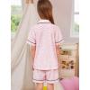image:imageSWOMOG Girls Pajamas Button Down 2PCS Kids Pajama Set Cute Toddler Sleepwear Short Sleeve with Long PantsPink Leopard