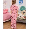 image:imageSWOMOG Girls Pajamas Button Down 2PCS Kids Pajama Set Cute Toddler Sleepwear Short Sleeve with Long PantsTaro Strawberry