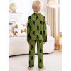 image:imageSWOMOG Girls Pajamas Set Kids Button Down Cute Print Pjs Sets Pant 2 Piece Soft Long Sleeve Sleepwear LoungewearArmy Green Bigfoot