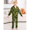 image:imageSWOMOG Girls Pajamas Set Kids Button Down Cute Print Pjs Sets Pant 2 Piece Soft Long Sleeve Sleepwear LoungewearArmy Green Bigfoot
