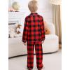 image:imageSWOMOG Girls Pajamas Set Kids Button Down Cute Print Pjs Sets Pant 2 Piece Soft Long Sleeve Sleepwear LoungewearBlack  Red Plaid