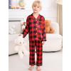 image:imageSWOMOG Girls Pajamas Set Kids Button Down Cute Print Pjs Sets Pant 2 Piece Soft Long Sleeve Sleepwear LoungewearBlack  Red Plaid