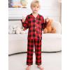 image:imageSWOMOG Girls Pajamas Set Kids Button Down Cute Print Pjs Sets Pant 2 Piece Soft Long Sleeve Sleepwear LoungewearBlack  Red Plaid