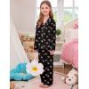 image:imageSWOMOG Girls Pajamas Set Kids Button Down Cute Print Pjs Sets Pant 2 Piece Soft Long Sleeve Sleepwear LoungewearBlack Bow