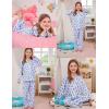 image:imageSWOMOG Girls Pajamas Set Kids Button Down Cute Print Pjs Sets Pant 2 Piece Soft Long Sleeve Sleepwear LoungewearBlue Monkey