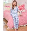 image:imageSWOMOG Girls Pajamas Set Kids Button Down Cute Print Pjs Sets Pant 2 Piece Soft Long Sleeve Sleepwear LoungewearBlue Monkey