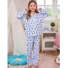 image:imageSWOMOG Girls Pajamas Set Kids Button Down Cute Print Pjs Sets Pant 2 Piece Soft Long Sleeve Sleepwear LoungewearBlue Monkey