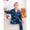 image:imageSWOMOG Girls Pajamas Set Kids Button Down Cute Print Pjs Sets Pant 2 Piece Soft Long Sleeve Sleepwear LoungewearBlue Shark