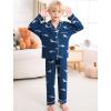 image:imageSWOMOG Girls Pajamas Set Kids Button Down Cute Print Pjs Sets Pant 2 Piece Soft Long Sleeve Sleepwear LoungewearBlue Shark
