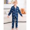 image:imageSWOMOG Girls Pajamas Set Kids Button Down Cute Print Pjs Sets Pant 2 Piece Soft Long Sleeve Sleepwear LoungewearBlue Shark