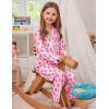 image:imageSWOMOG Girls Pajamas Set Kids Button Down Cute Print Pjs Sets Pant 2 Piece Soft Long Sleeve Sleepwear LoungewearBlush Pink Monkey