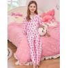 image:imageSWOMOG Girls Pajamas Set Kids Button Down Cute Print Pjs Sets Pant 2 Piece Soft Long Sleeve Sleepwear LoungewearBlush Pink Monkey