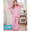 image:imageSWOMOG Girls Pajamas Set Kids Button Down Cute Print Pjs Sets Pant 2 Piece Soft Long Sleeve Sleepwear LoungewearBlush Pink Monkey