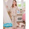 image:imageSWOMOG Girls Pajamas Set Kids Button Down Cute Print Pjs Sets Pant 2 Piece Soft Long Sleeve Sleepwear LoungewearChampagne Leopard