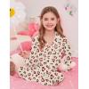 image:imageSWOMOG Girls Pajamas Set Kids Button Down Cute Print Pjs Sets Pant 2 Piece Soft Long Sleeve Sleepwear LoungewearChampagne Leopard