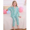 image:imageSWOMOG Girls Pajamas Set Kids Button Down Cute Print Pjs Sets Pant 2 Piece Soft Long Sleeve Sleepwear LoungewearGreen Daisy
