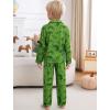image:imageSWOMOG Girls Pajamas Set Kids Button Down Cute Print Pjs Sets Pant 2 Piece Soft Long Sleeve Sleepwear LoungewearGreen Dinosaur