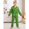 image:imageSWOMOG Girls Pajamas Set Kids Button Down Cute Print Pjs Sets Pant 2 Piece Soft Long Sleeve Sleepwear LoungewearGreen Dinosaur