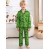image:imageSWOMOG Girls Pajamas Set Kids Button Down Cute Print Pjs Sets Pant 2 Piece Soft Long Sleeve Sleepwear LoungewearGreen Dinosaur