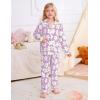 image:imageSWOMOG Girls Pajamas Set Kids Button Down Cute Print Pjs Sets Pant 2 Piece Soft Long Sleeve Sleepwear LoungewearLavender Flower