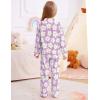 image:imageSWOMOG Girls Pajamas Set Kids Button Down Cute Print Pjs Sets Pant 2 Piece Soft Long Sleeve Sleepwear LoungewearLavender Flower