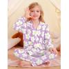 image:imageSWOMOG Girls Pajamas Set Kids Button Down Cute Print Pjs Sets Pant 2 Piece Soft Long Sleeve Sleepwear LoungewearLavender Flower