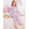 image:imageSWOMOG Girls Pajamas Set Kids Button Down Cute Print Pjs Sets Pant 2 Piece Soft Long Sleeve Sleepwear LoungewearLavender Flower