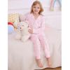 image:imageSWOMOG Girls Pajamas Set Kids Button Down Cute Print Pjs Sets Pant 2 Piece Soft Long Sleeve Sleepwear LoungewearLight Pink Leopard