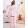 image:imageSWOMOG Girls Pajamas Set Kids Button Down Cute Print Pjs Sets Pant 2 Piece Soft Long Sleeve Sleepwear LoungewearLight Pink Leopard