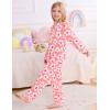 image:imageSWOMOG Girls Pajamas Set Kids Button Down Cute Print Pjs Sets Pant 2 Piece Soft Long Sleeve Sleepwear LoungewearPink Flower