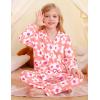 image:imageSWOMOG Girls Pajamas Set Kids Button Down Cute Print Pjs Sets Pant 2 Piece Soft Long Sleeve Sleepwear LoungewearPink Flower