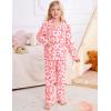image:imageSWOMOG Girls Pajamas Set Kids Button Down Cute Print Pjs Sets Pant 2 Piece Soft Long Sleeve Sleepwear LoungewearPink Flower