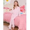 image:imageSWOMOG Girls Pajamas Set Kids Button Down Cute Print Pjs Sets Pant 2 Piece Soft Long Sleeve Sleepwear LoungewearPink Leopard