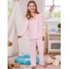 image:imageSWOMOG Girls Pajamas Set Kids Button Down Cute Print Pjs Sets Pant 2 Piece Soft Long Sleeve Sleepwear LoungewearPink Leopard