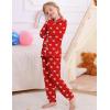 image:imageSWOMOG Girls Pajamas Set Kids Button Down Cute Print Pjs Sets Pant 2 Piece Soft Long Sleeve Sleepwear LoungewearRed Bow