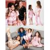 image:imageSWOMOG Girls Pajamas Silk Satin Pajama Set Short Sleeve Button Down Sleepwear Soft Cute PJs with Ruffle Shorts LoungewearCoal Black