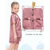 image:imageSWOMOG Girls Pajamas Silk Satin Pajama Set Short Sleeve Button Down Sleepwear Soft Cute PJs with Ruffle Shorts LoungewearSoft Misty Pink