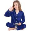 image:imageSWOMOG Girls Satin Pajamas Set Silk Button Down Pjs Set 2 Pieces Short Sleeve Kids Strawberry Sleepwear