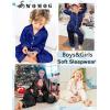 image:imageSWOMOG Girls Satin Pajamas Set Silk Button Down Pjs Set 2 Pieces Short Sleeve Kids Strawberry Sleepwear