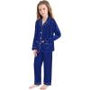 image:imageSWOMOG Girls Satin Pajamas Set Silk Button Down Pjs Set 2 Pieces Short Sleeve Kids Strawberry Sleepwear