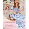 image:imageSWOMOG Kids Pajamas Sets 3PCS Short Sleeve Long Pants with Shorts Girls Boys Button Down PJS Cute Loungewear for 4T15YearsBlue Monkey