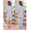 image:imageSWOMOG Kids Pajamas Sets 3PCS Short Sleeve Long Pants with Shorts Girls Boys Button Down PJS Cute Loungewear for 4T15YearsBlue Monkey